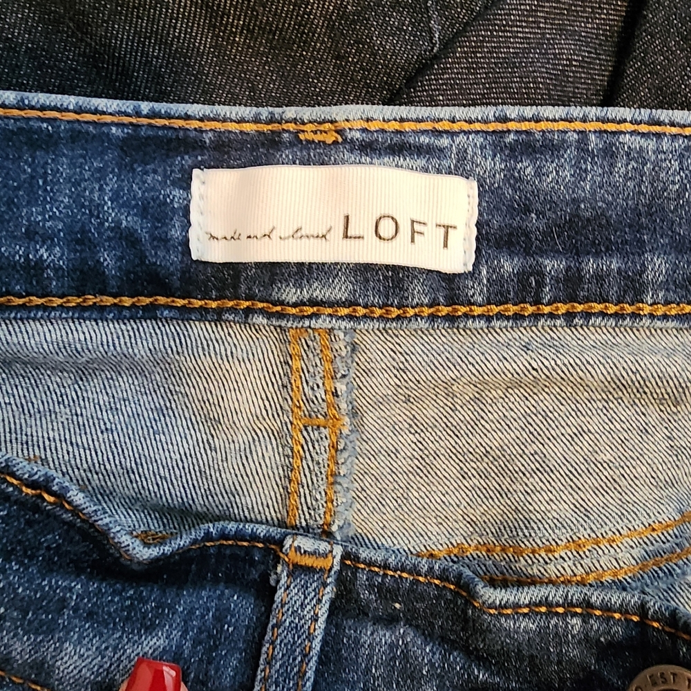 LOFT Modern Skinny Distressed Jeans - Picture 2 of 3